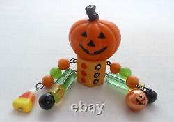 Vintage Bakelite, Lucite and Hard Plastic PUMPKIN MAN Pin Brooch Halloween JOL