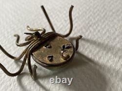 Vintage Bakelite Marbled Brass Spider pin brooch 1930s