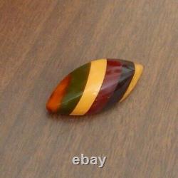 Vintage Bakelite Multi-Color High Oval Shape Brooche/Pin in Excellent Condition