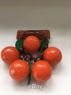 Vintage Bakelite Orange Fruit Pin