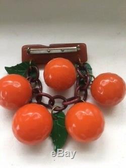 Vintage Bakelite Orange Fruit Pin
