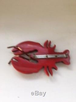 Vintage Bakelite Over Dyed Lobster Pin Brooch