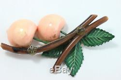 Vintage Bakelite Peach Branch with Peaches Brooch/Pin