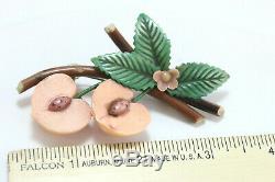 Vintage Bakelite Peach Branch with Peaches Brooch/Pin