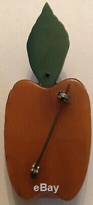 Vintage Bakelite Pineapple Brooch Pin- 2 7/8 X 1 1/4