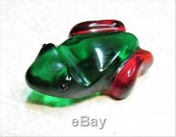 Vintage Bakelite Red & Green Frog Pin Brooch