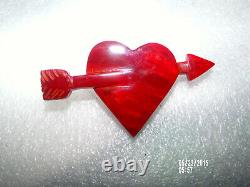 Vintage Bakelite SWEETHEART Brooch, Pin Beautiful Heart & Arrow