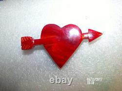 Vintage Bakelite SWEETHEART Brooch, Pin Beautiful Heart & Arrow