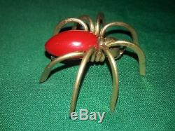 Vintage Bakelite Spider Brooch Pin Figural