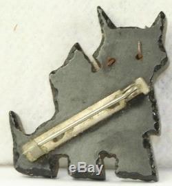Vintage Black Bakelite Scotty Dog Pin
