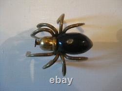 Vintage Brass Large Spider Broach/pin With Bakelite 2