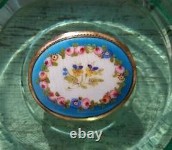 Vintage Brooch Pin Oval Braided Gold Brass Floral Blue Purple Pansies Roses 2