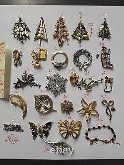Vintage Brooch Pins, Everything In Photos. Some Very Antique And Rare With Gems