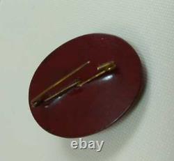 Vintage Brown Bakelite CAMEO Brooch Pin Tested
