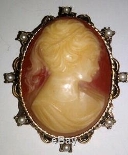 Vintage Butterscotch Bakelite Cameo Brooch/Pin Carved lot
