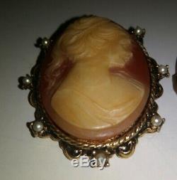 Vintage Butterscotch Bakelite Cameo Brooch/Pin Carved lot