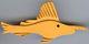 Vintage Butterscotch Carved Bakelite Swordfish Fish Pin Brooch
