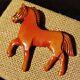 Vintage Carved Bakelite Equestrian Horse Glass Eye Brooch Pin Book Piece