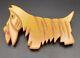 Vintage Carved Bakelite Schnauzer Terrier Dog Brooch