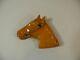Vintage Carved Butterscotch Bakelite Catalin Horse Animal Brooch Glass Eye Pin