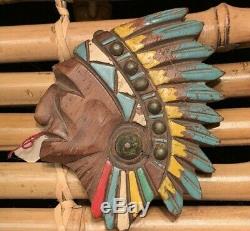 Vintage Carved Wood Indian Bakelite Era Figural Pin Brooch