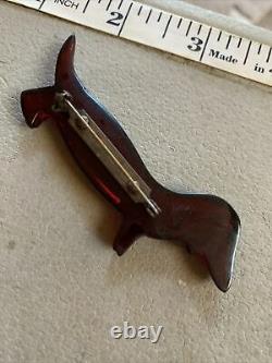 Vintage Cherry Prystal Bakelite Dachshund Weiner Dog 1960s Handmade Pin Brooch