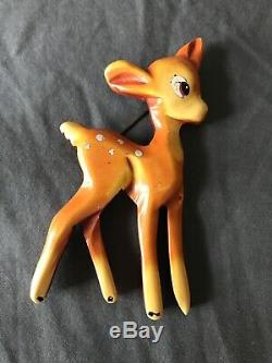 Vintage Disney Bambi bakelite pin martha sleeper