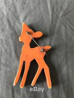 Vintage Disney Bambi bakelite pin martha sleeper