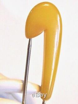 Vintage Figural Bakelite Oversized Jumbo Functional Working Safety Pin Brooch