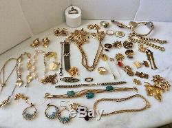 Vintage GF LOT Earrings Jade Bakelite Lapel Brooch Stick Pins Bracelets Chains