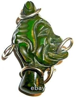 Vintage Green Bakelite Folk Art Black African Man's Head Brooch Pin (Book Piece)
