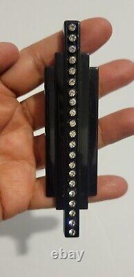 Vintage JEAN-LOUIS SCHERRER Brooch Pin Black Crystals Parfums Holder Art Deco