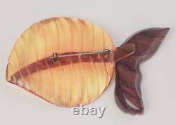 Vintage Large Bakelite Apple Wooden Brooch Pin