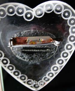 Vintage Lucite & Black Bakelite Hearts Pin For Valentine's Day & Forever