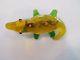 Vintage Lucite Rare Yellow Green Alligator Crocodile Pin Brooch Open Mouth