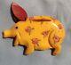 Vintage Martha Sleeper Carves Piggy Bank Pig Bakelite Pin Brooch Large RARE HTF
