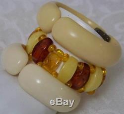 Vintage Mixed Group of Bakelite 2 Pins Earrings 3 Bracelets