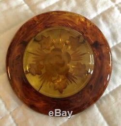 Vintage Original Large Reverse Carved Bakelite Flower Brooch Pin