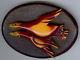 Vintage Overdyed Bakelite Carved Raised Flying Ducks On Wood Plaque Pin Brooch