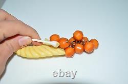 Vintage RARE Color Bakelite Cornucopia Butterscotch Orange Tan Dangle Pin Brooch