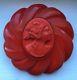 Vintage Rare Red Carved Bakelite Cameo Brooch Pin Immaculate