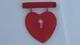 Vintage Red Bakelite Heart Pin Brooch