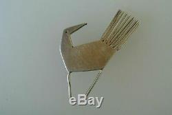 Vintage Signed Betty Cooke Modernist Designer Sterling Silver Bird Pin Brooch