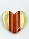Vintage Signed Schultz Bakelite Lucite Red And Yellow Heart Pin Brooch