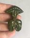Vintage Spinach Green Bakelite Brooch Figural Asian Man with Hat 1940s Pin Deco