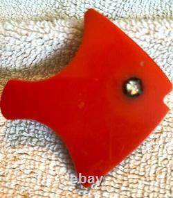 Vintage amazing cool BAKELITE FISH Brooch Pin has a rhinestone eye