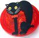 Vintage bakelite and celluloid black cat good luck pin brooch