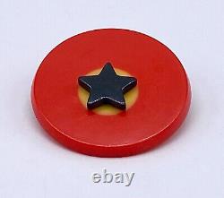 Vintage bakelite art deco star pin brooch WWII military style