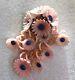 Vintage celluloid hand painted flower cluster pin brooch unsigned Miriam Haskell