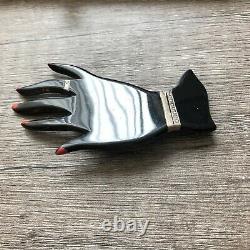 Vintage pin brooch Hand Shaped Glove French black bracelet ring painted